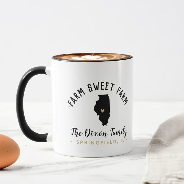 Illinois Farm Sweet Farm Family Monogram Mug (Creator Uploaded)