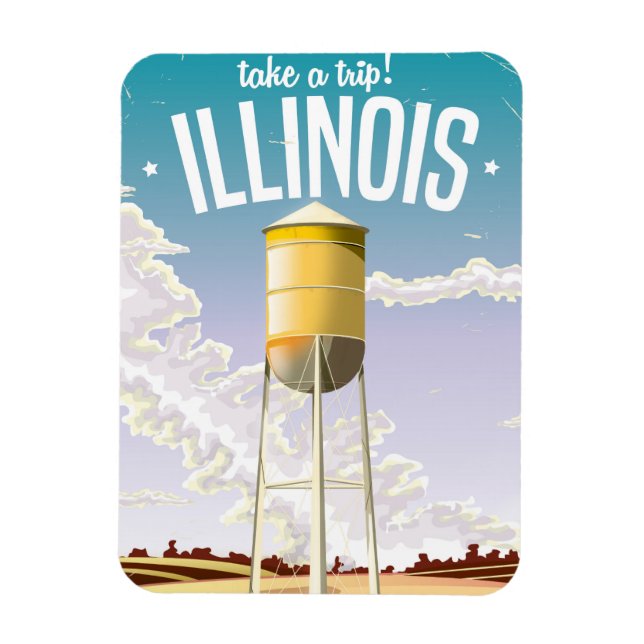 Illinois farm vintage travel poster magnet (Vertical)