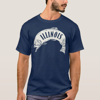 Illinois Fish Wordmark Tan T-Shirt