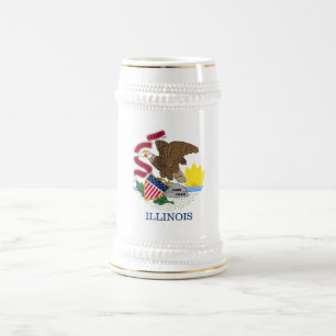 ILLINOIS FLAG BEER STEIN