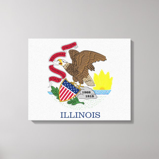 Illinois flag canvas print (Front)
