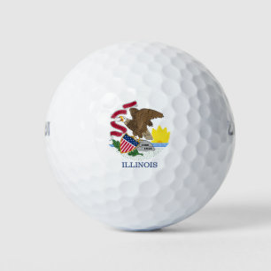Illinois flag golf balls