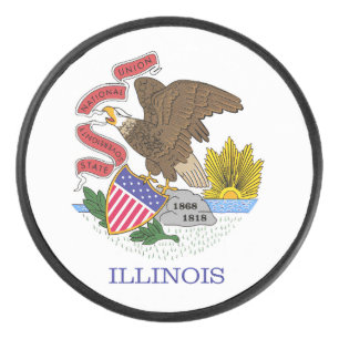 Illinois Flag Hockey Puck