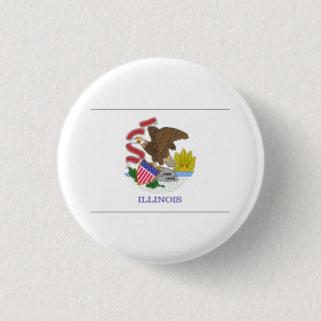 Illinois FLAG International 1 Inch Round Button (Front)