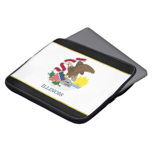 Illinois flag laptop sleeve
