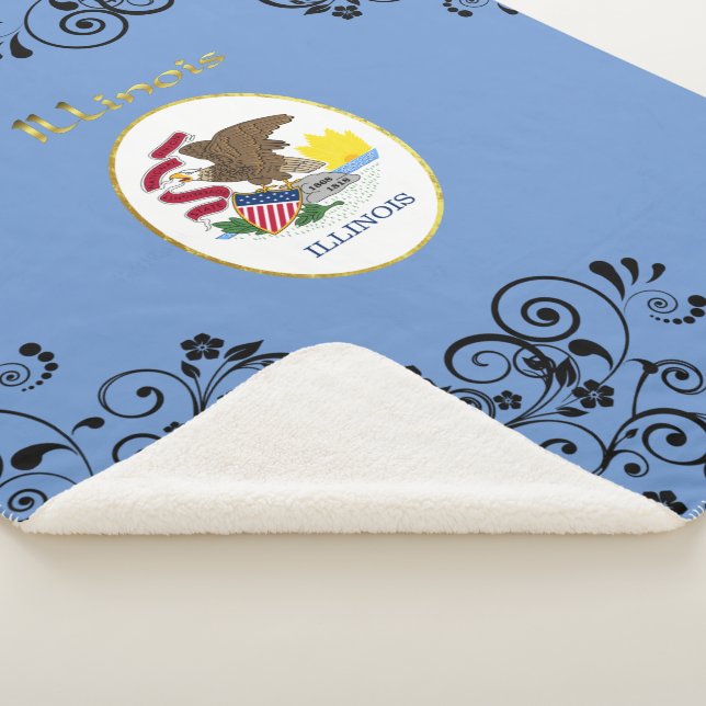 Illinois flag sherpa blanket (3/4)