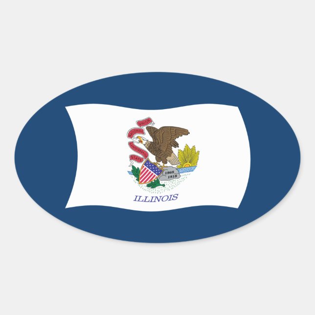 Illinois Flag Sticker (Front)