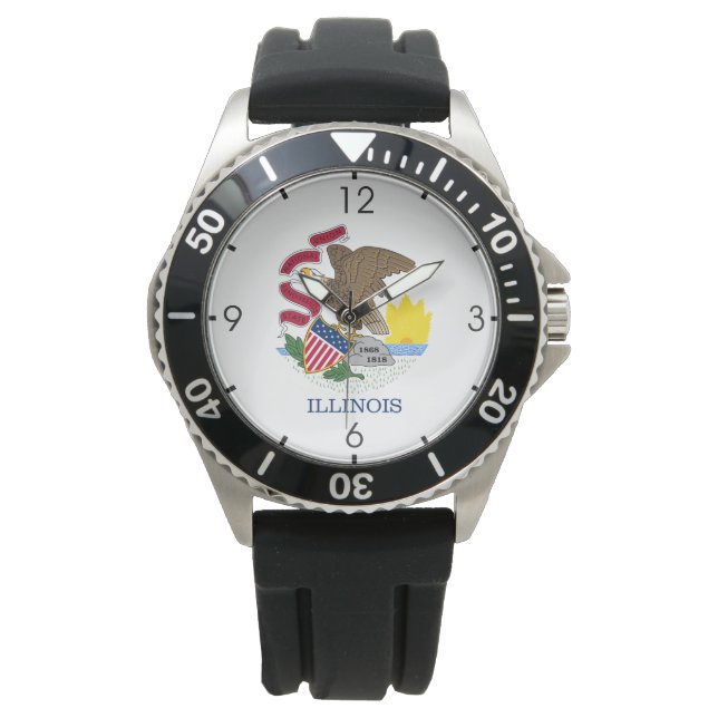 Illinois Flag (US State) Watch (Front)