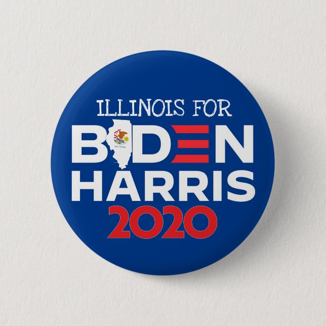 Illinois for Biden Harris 2020 2 Inch Round Button (Front)
