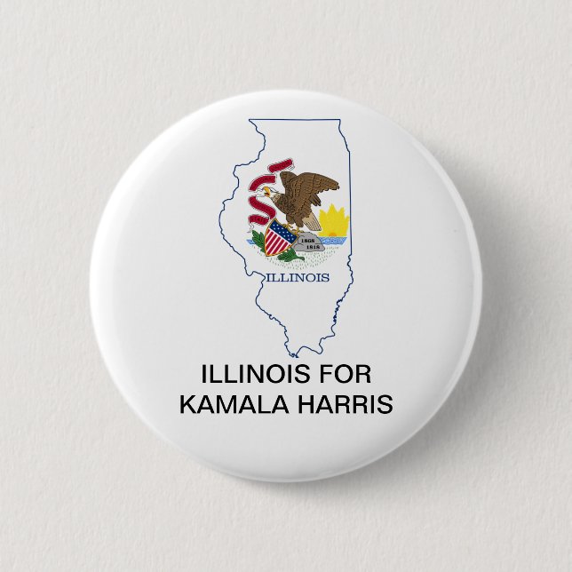 ILLINOIS for Kamala Harris 2024 Button (Front)