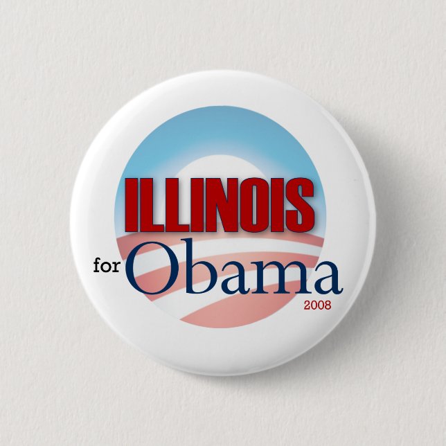 Illinois for Obama 2 Inch Round Button (Front)