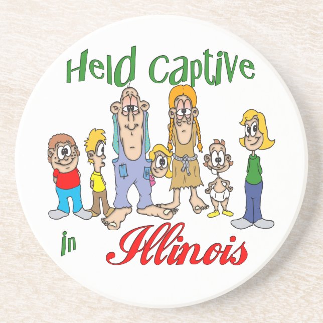 Illinois Funny Trailer Park Sandstone Coaster (Front)