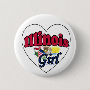 Illinois Girl 2 Inch Round Button