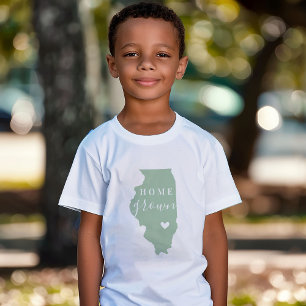 Illinois Home Grown Editable Colours State Map Baby T-Shirt