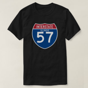 Illinois IL I-57 Interstate Highway Shield - T-Shirt
