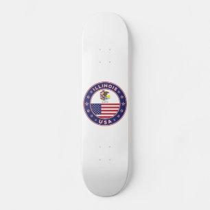 Illinois, Illinois t-shirt, Illinois sticker, Skateboard