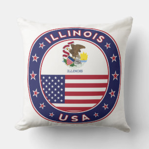 Illinois, Illinois t-shirt, Illinois sticker, Throw Pillow
