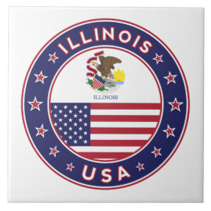 Illinois, Illinois t-shirt, Illinois sticker, Tile
