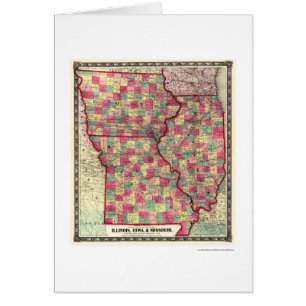 Illinois Iowa Missouri Railroad Map 1859