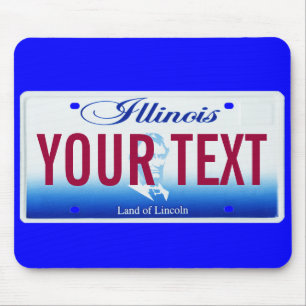 Illinois license plate mouse pad
