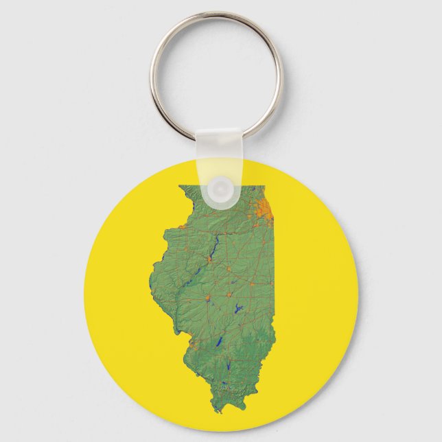 Illinois Map Keychain (Front)