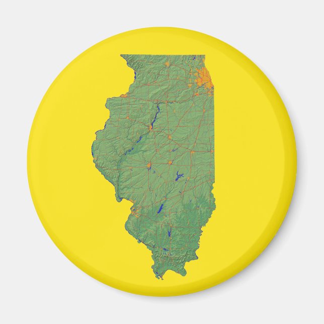 Illinois Map Magnet (Front)