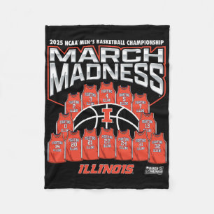 Illinois March Madness 2025 Men's Sketll Nil Fleece Blanket