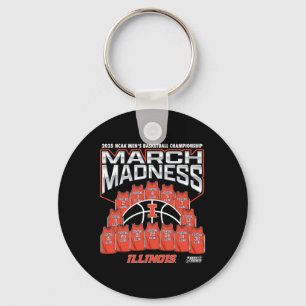 Illinois March Madness 2025 Men's Sketll Nil  Keychain