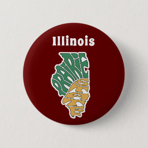 Illinois Nickname Word Art 2 Inch Round Button