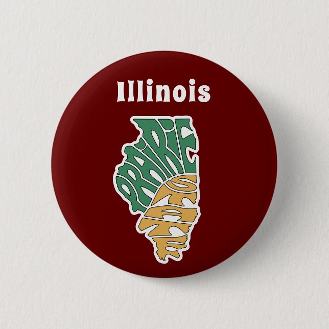 Illinois Nickname Word Art   2 Inch Round Button (Front)