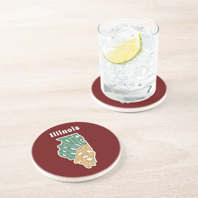 Illinois Nickname Word Art   Coaster (Side)