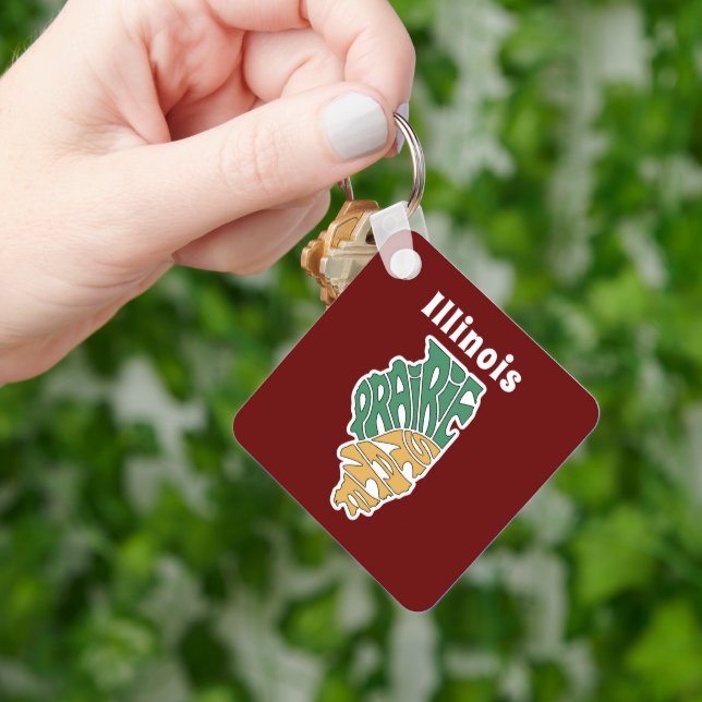 Illinois Nickname Word Art  Keychain (Hand)
