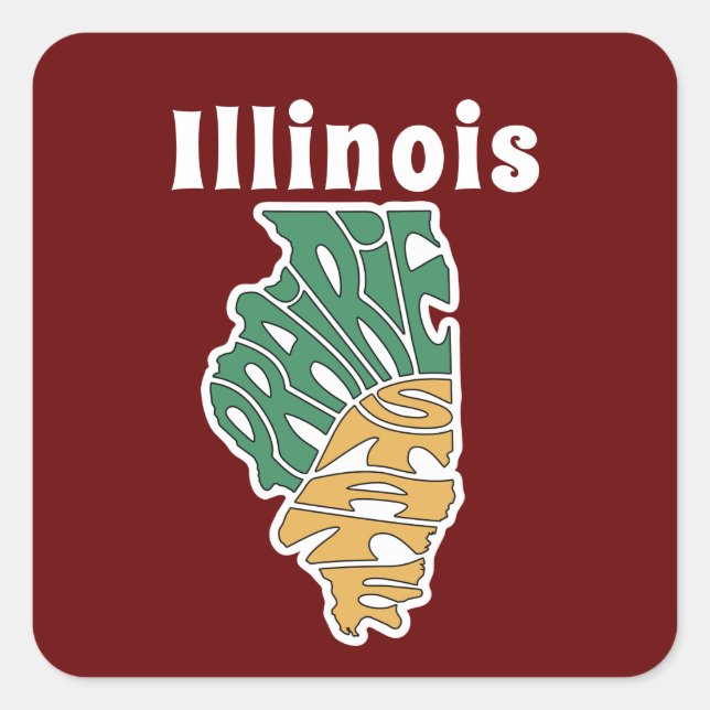 Illinois Nickname Word Art  Square Sticker (Front)