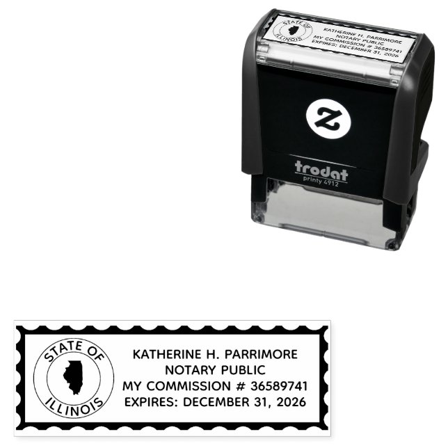 Illinois Notary Public Self Inking Rubber Stamp (In Situ)