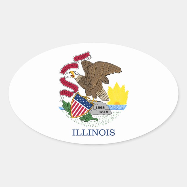 Illinois Oval Sticker (Front)