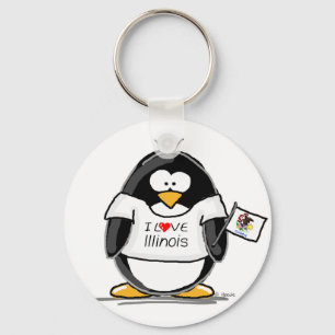 Illinois Penguin Keychain