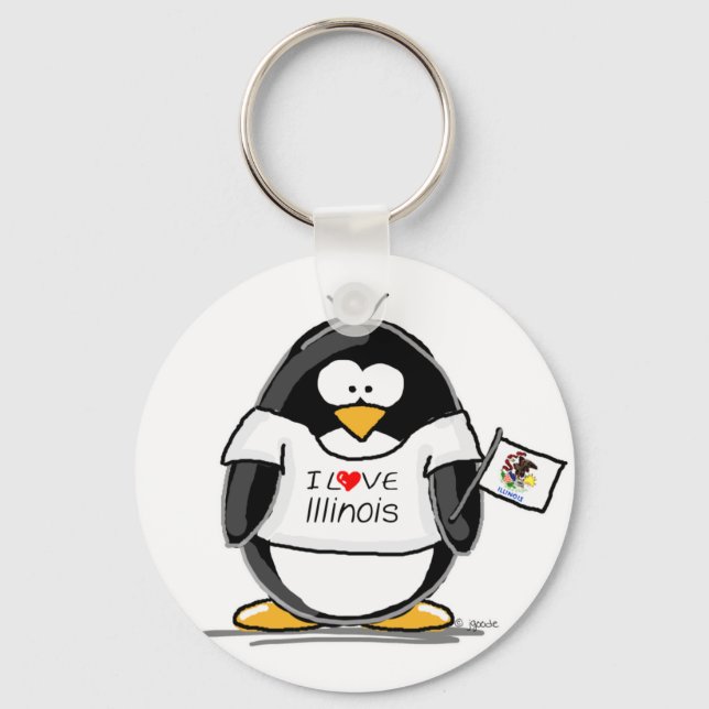 Illinois Penguin Keychain (Front)