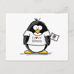 Illinois Penguin Postcard