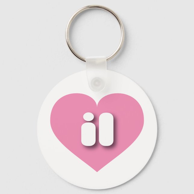 Illinois pink heart - I love il Keychain (Front)