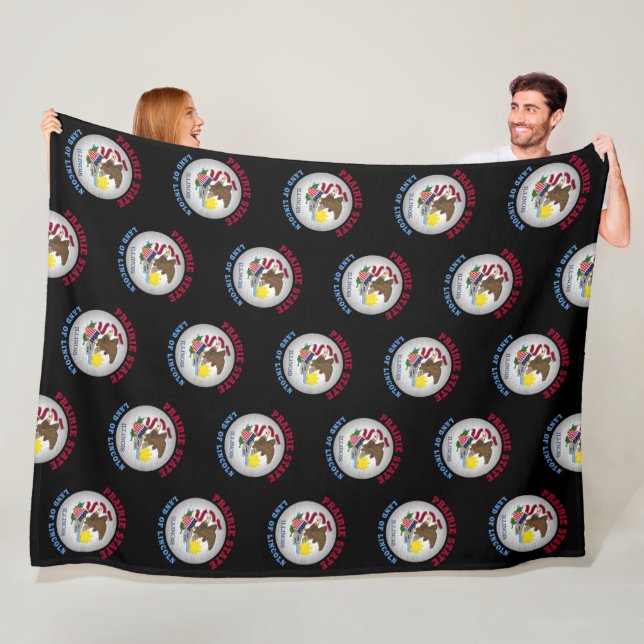 ILLINOIS PRAIRIE STATE FLAG FLEECE BLANKET (In Situ)