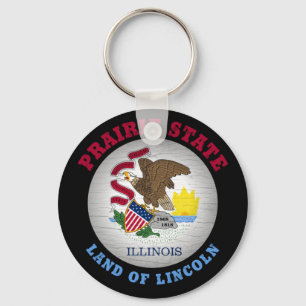 ILLINOIS PRAIRIE STATE FLAG KEYCHAIN