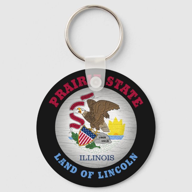 ILLINOIS PRAIRIE STATE FLAG KEYCHAIN (Front)