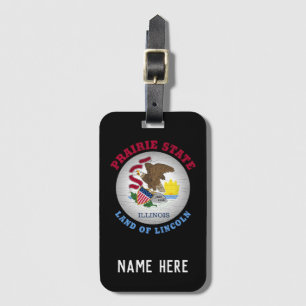 ILLINOIS PRAIRIE STATE FLAG LUGGAGE TAG