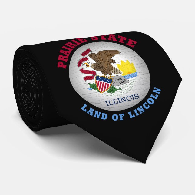 ILLINOIS PRAIRIE STATE FLAG TIE (Rolled)
