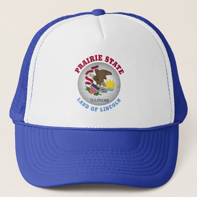 ILLINOIS PRAIRIE STATE FLAG TRUCKER HAT (Front)
