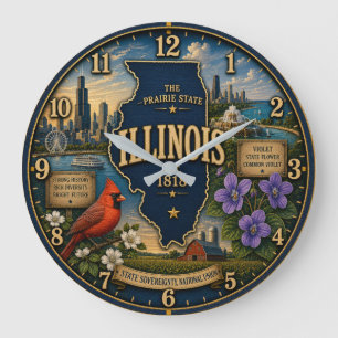 Illinois Prairie State Large Clock