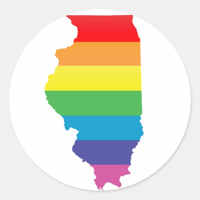 illinois pride. classic round sticker (Front)