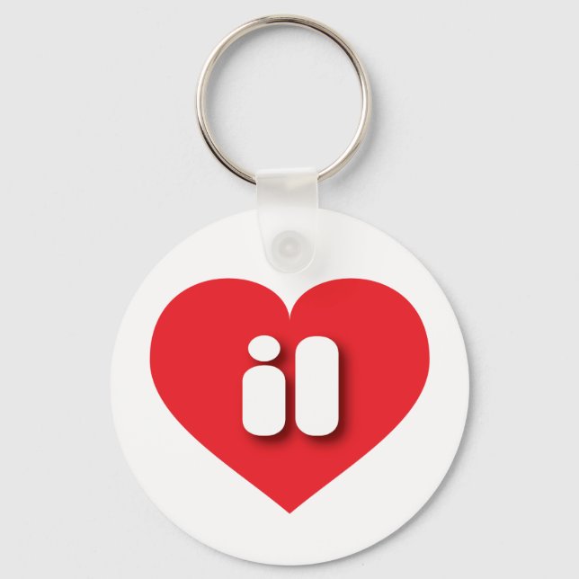 Illinois red heart - I love il Keychain (Front)