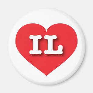 Illinois Red Heart - I love IL Magnet