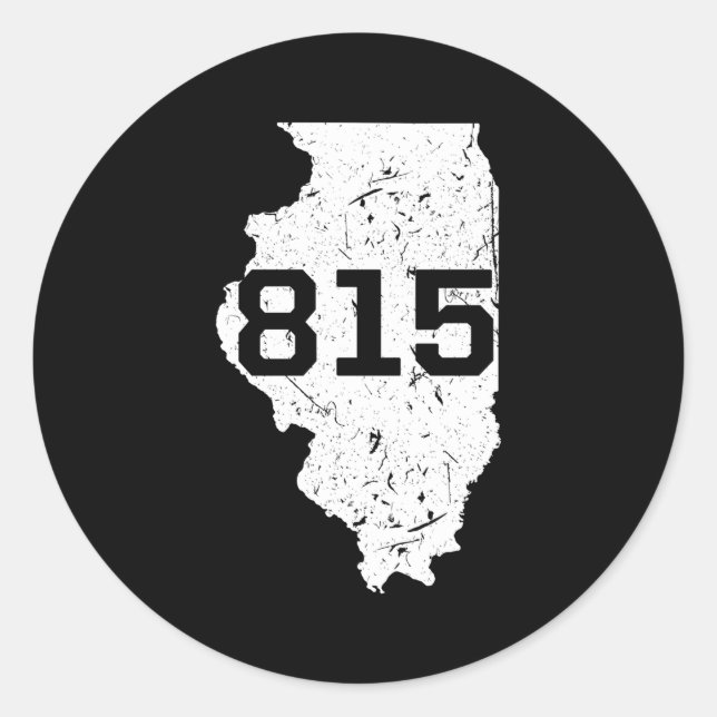 Illinois Rockford Joliet Area Code 815 Midwest Classic Round Sticker (Front)